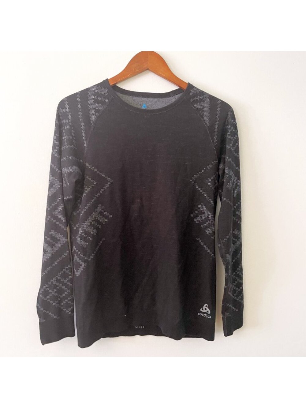 Odlo Wool Natural + Kinship Warm Long-Sleeve Crew Baselayer, Size Large